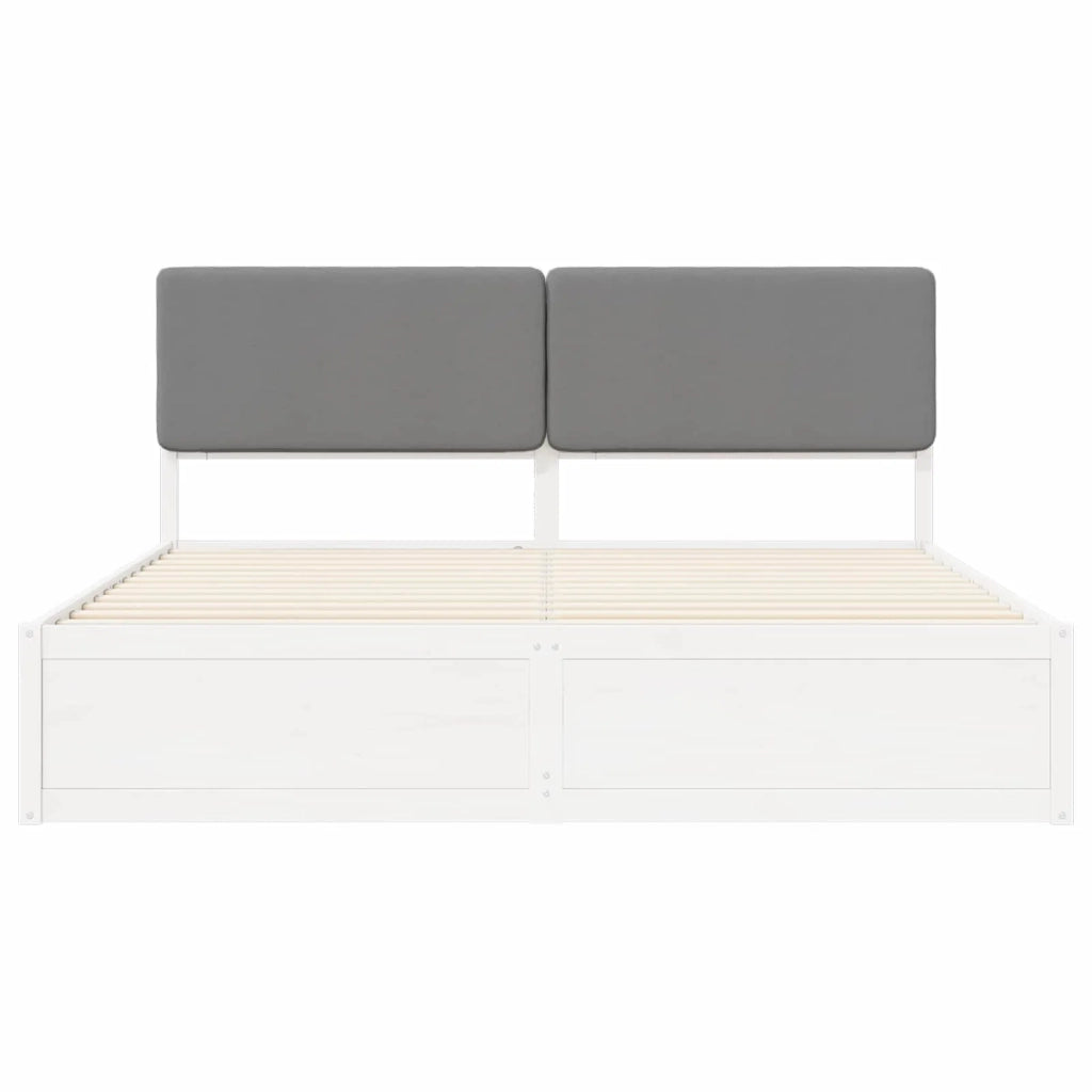Letto con Testiera Rivestita Grigio chiaro 200 x 200 cm 3398143