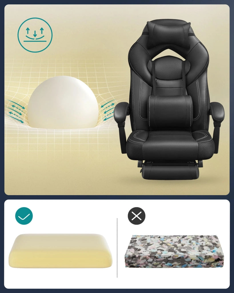 Sedia da gioco ergonomica nera altezza regolabile portata 150 kg 12_0005898