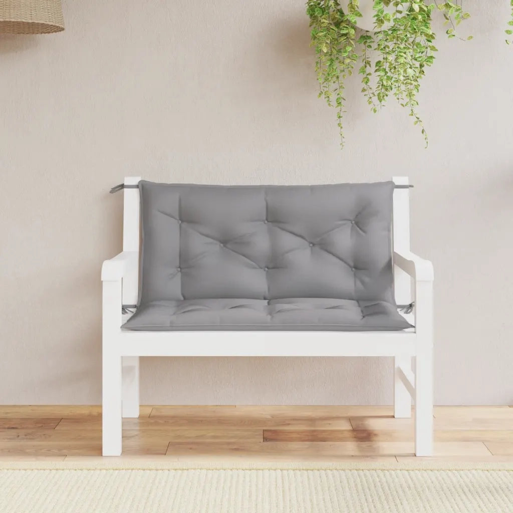Cuscini Panca da Giardino 2 pz-Set di 2 Cuscini per panchina da esterno Grigi 100x50x7cm Tessuto Oxford