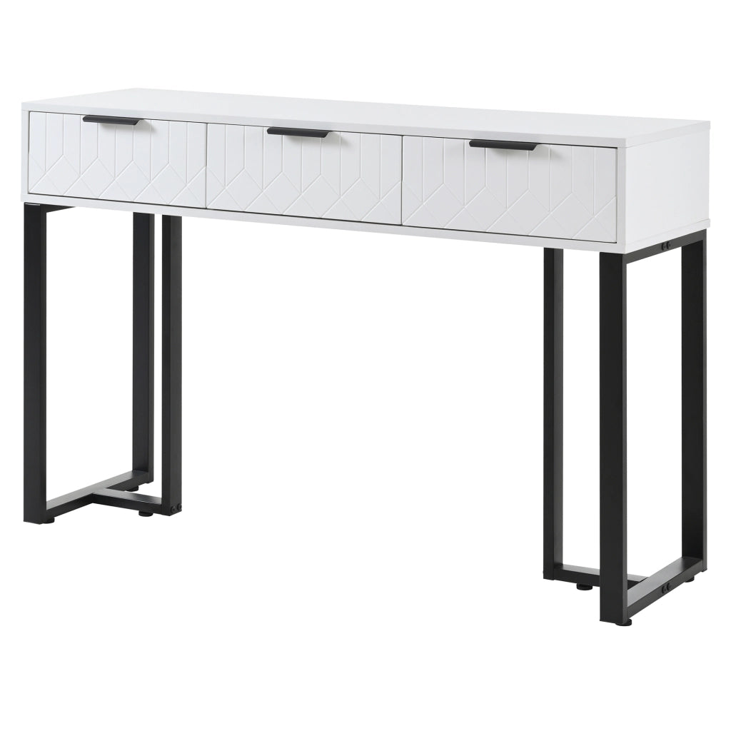 Consolle con Cassetti e Struttura Dorata ¨C Xylo ¨C Bianco e Nero