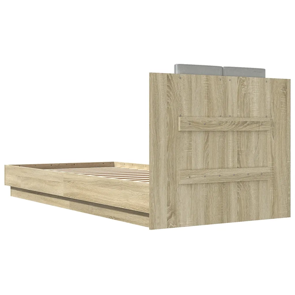 Giroletto con Testiera-Struttura Letto con testiera Rovere Sonoma 90x200cm Legno Multistrato 874736