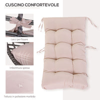 Poltrona da Giardino in Vimini 101x89x156 cm con Cuscino  Beige