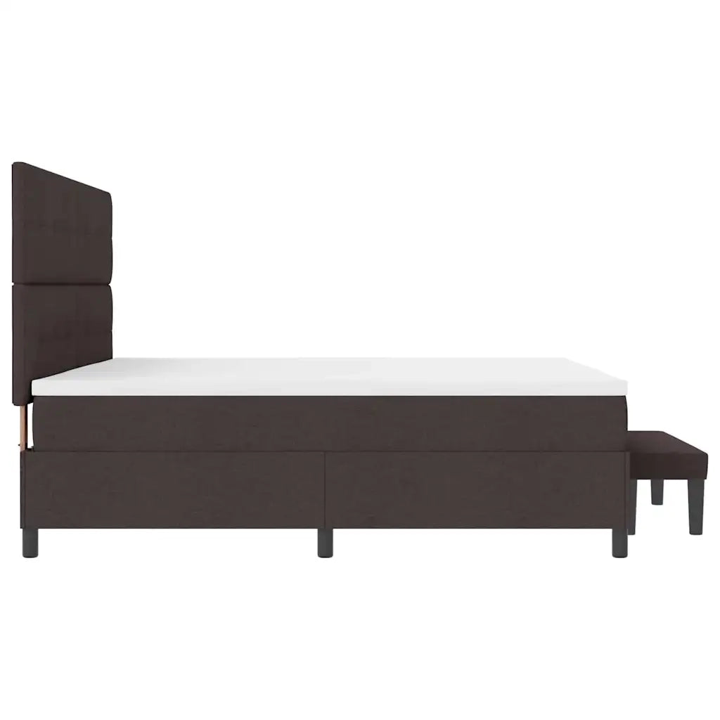 Letto a molle con testiera Marrone Scuro 200 x 200 cm Tessuto 3344096