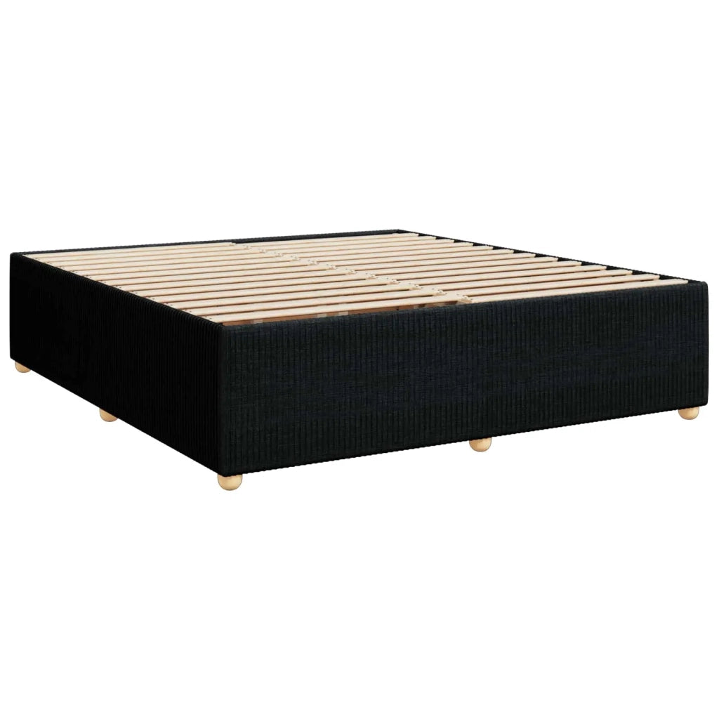 Letto box spring con materasso Nero 200 x 200 cm Tessuto 3453011