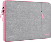 Borsa di protezione per laptop 15,6 pollici, compatibile con la maggior parte dei laptop 15,6" di Surface Book, Acer, Dell, HP, Lenovo, Samsung, Asus, con cinturino grigio e rosa