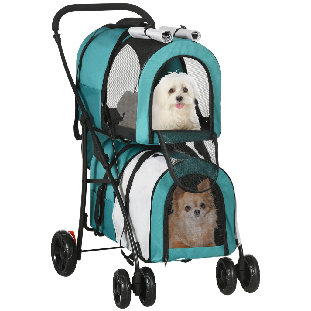 Trasportino per Animali Domestici Pieghevole ¨C zephmum ¨C Verde Grigio 66x50x98cm