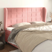 Testiera ad Orecchio Rosa 203x23x118/128 cm in Velluto 3118027