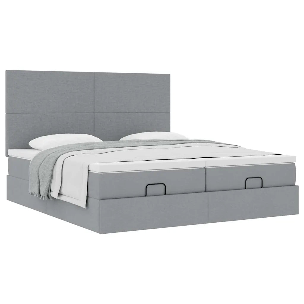 Struttura Letto Pouf con Materassi 200x200 cm in Tessuto 3313678
