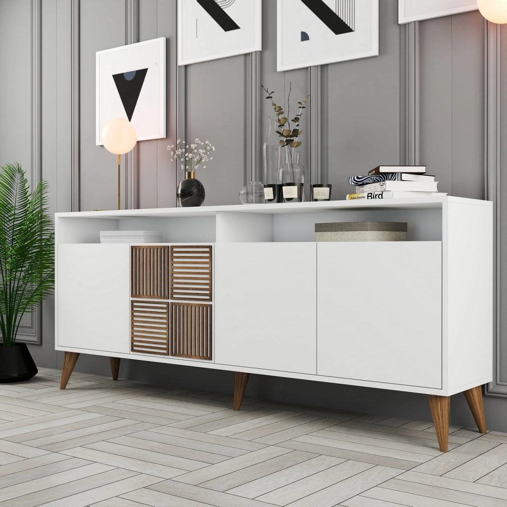 Consolle in legno "Milano" - 180 x 35 x 78 cm - Bianco