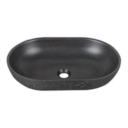 Lavabo da appoggio sabbia ovale nero 530x350x130 mm senza piletta - Sandstone