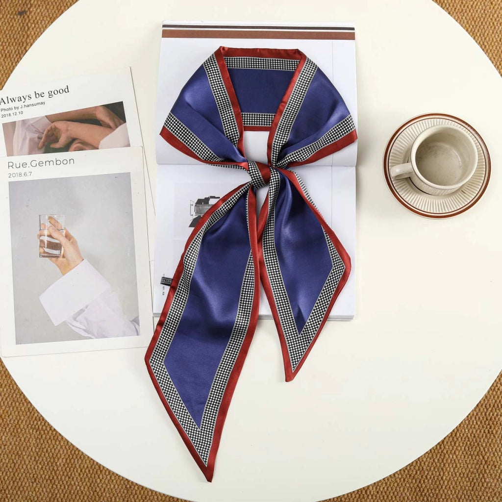 Nuova fascia per capelli alla moda con decorazioni in seta, piccola sciarpa, elastico per capelli, foulard, cintura