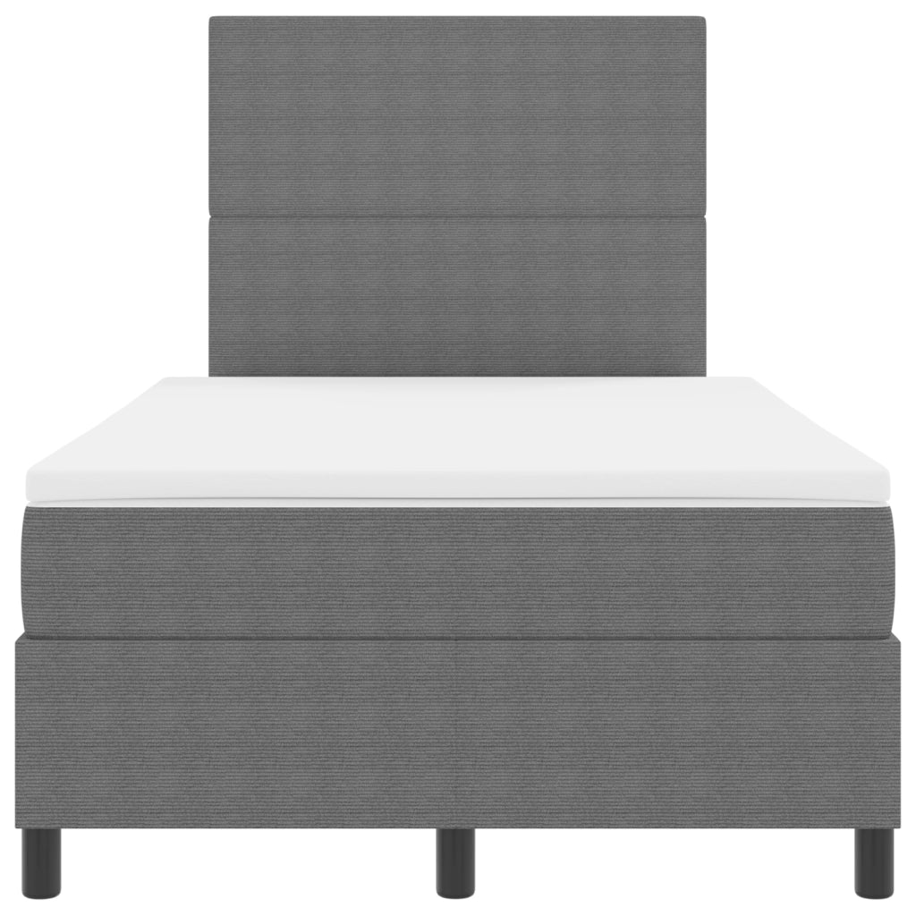 Letto Box Spring con Materasso & LED Grigio 120x200 cm Tessuto Corduroy