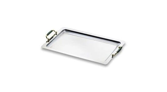 Vassoio da portata in acciaio inox con manici Lory 35 cm