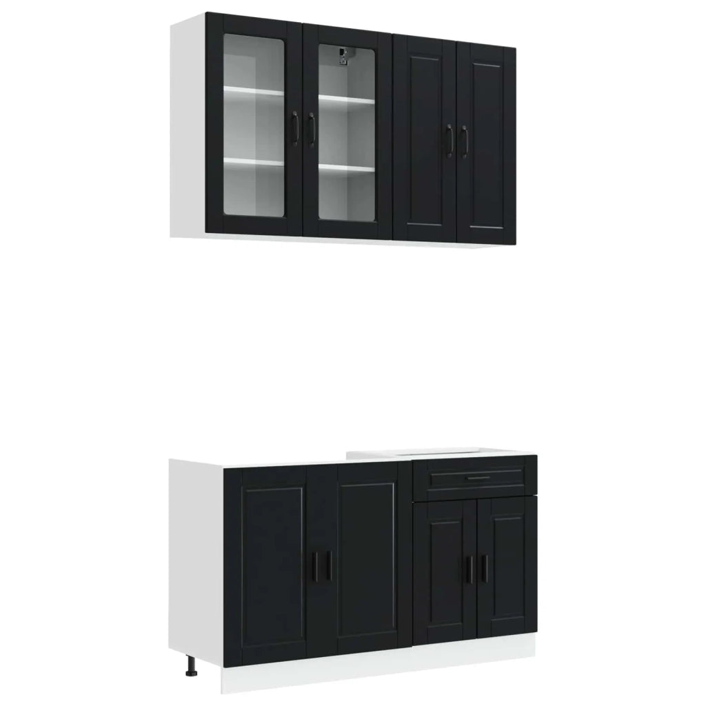 Unità Cucina PORTO 4 pcs Nero Legno ingegnerizzato 3438336