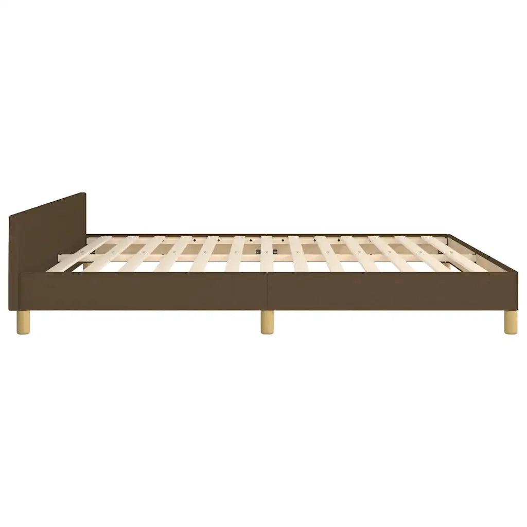 Giroletto con Testiera Marrone Scuro 160x200 cm in Tessuto cod mxl 50947