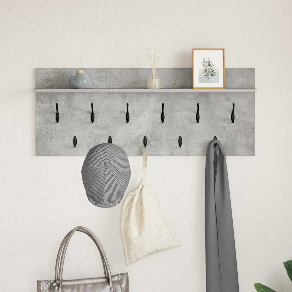 Appendiabiti a muro Grigio cemento 100 x 40 x 12 cm CFW7342184