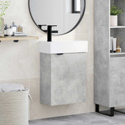 Mobile bagno con rubinetto Grigio Cemento 45,5 x 22,5 x 84 cm