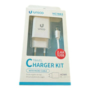 CARICATORE ALIMENTATORE DA RETE USB A MICRO 2.4 A BIANCO