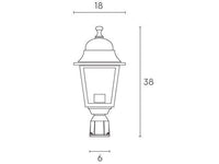 Lampada Testa Palo da Giardino E27 60W in Alluminio Sovil Nero