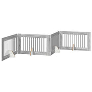Cancello per cani con supporti 4 pz Grigio Sonoma 100 x 60 cm CFW9914167