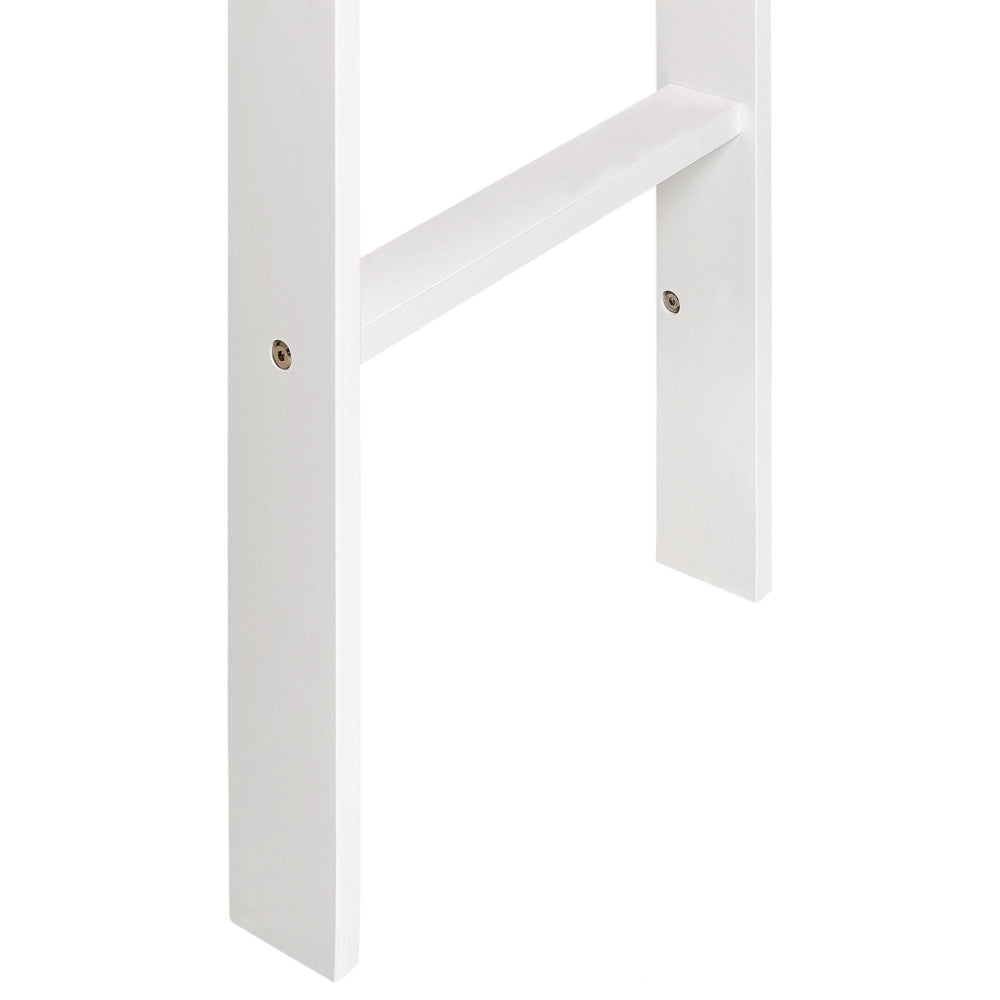 Letto singolo alto per bambini in legno di caucciù con rete a doghe in legno bianco 90 x 200 cm cameretta