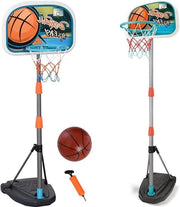 Palo da basket con altezza regolabile fino a 158 cm - Giocattoli per bambini - Base riempibile - Sport all'aperto - Pompaggio gonfiabile