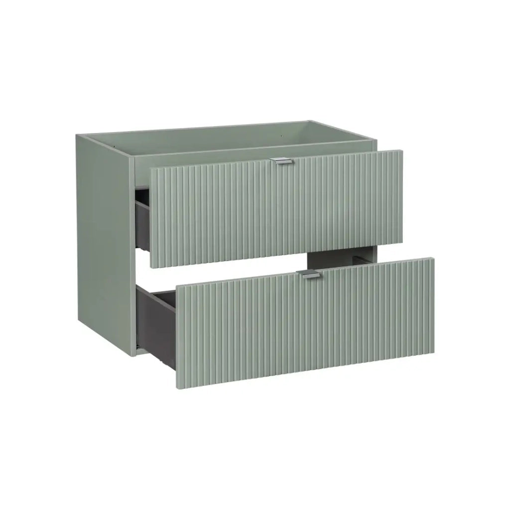 Mobile sottolavabo ELVINA – 80 cm – 2 cassetti – Verde salvia pastello – Mobile sospeso