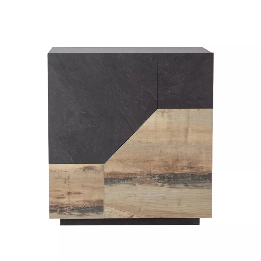 Credenza Alien Report – Legno di Pero/Ardesia, 79,2x43x86 cm, Made in Italy