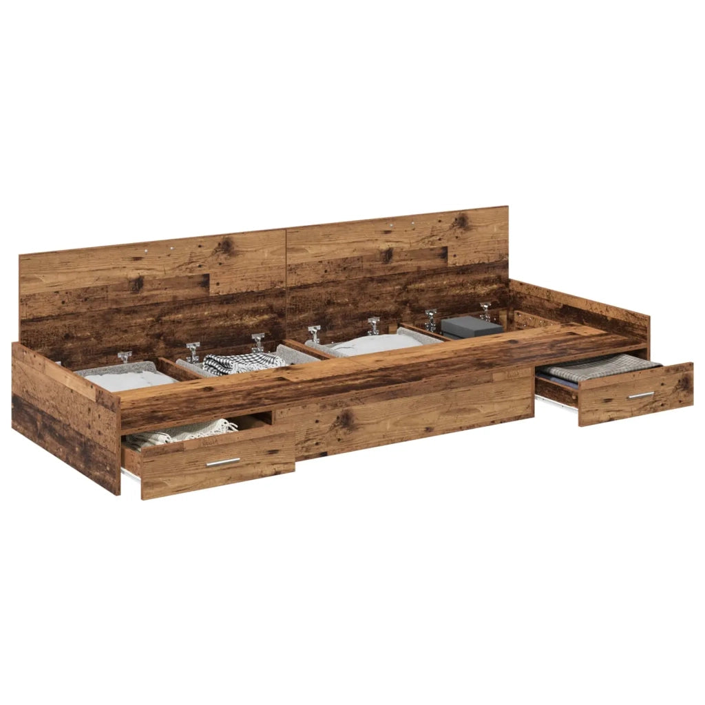 Struttura del letto con testiera-Giroletto con Testiera Legno vecchio 100 x 200 cm 184085