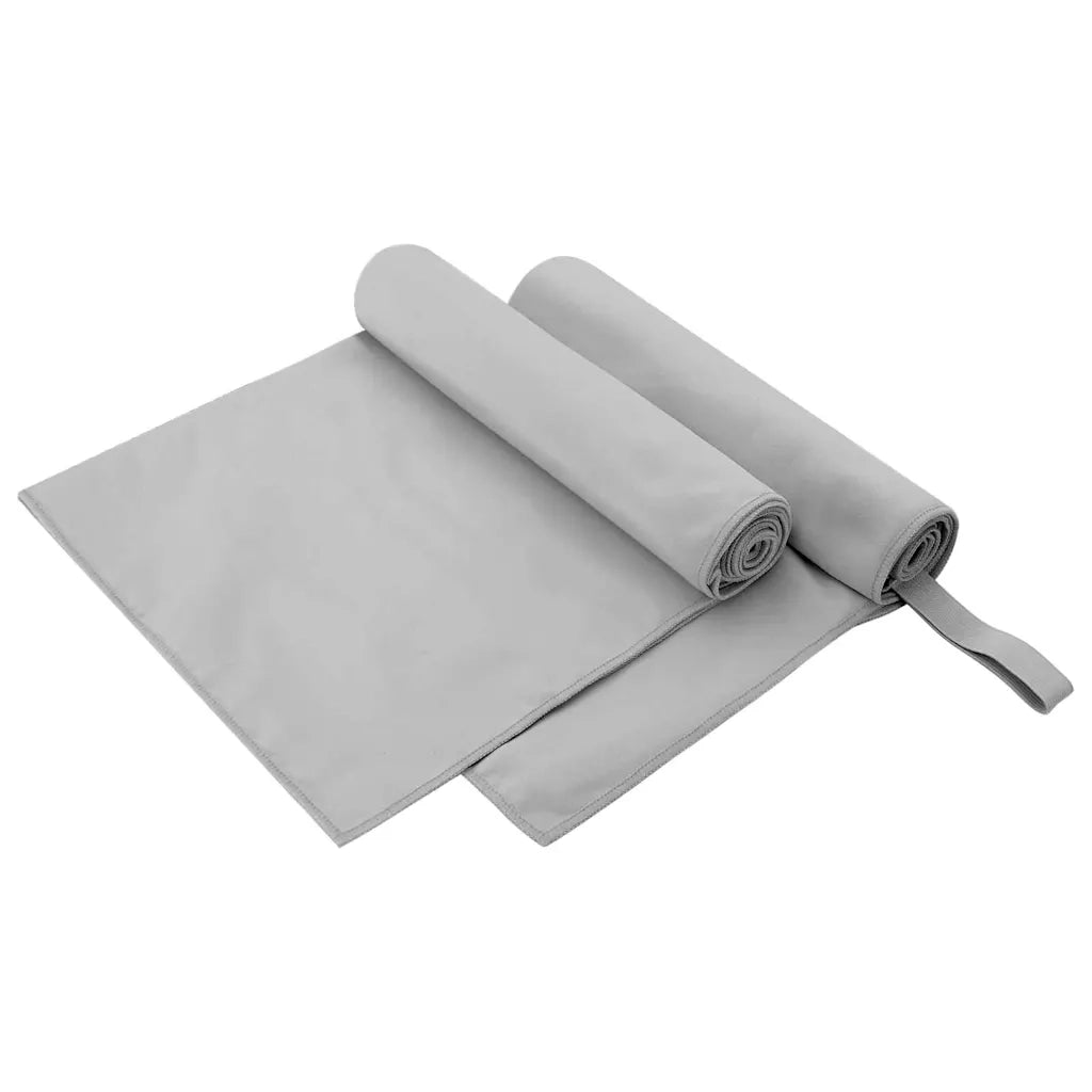 Asciugamani Sportivi 2 pz | Teli per bagno Grigio 100 x 50 cm