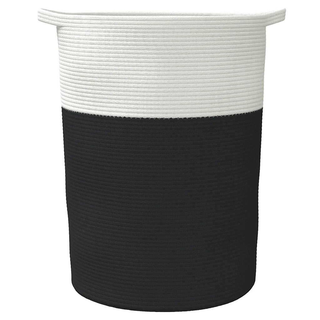 Cestino Portaoggetti Nero e Bianco Ã˜49x65 cm in Cotonecod mxl 132630