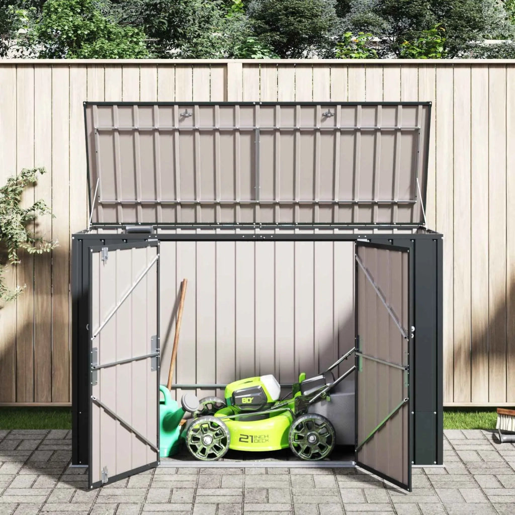 Scatola di Stoccaggio per Giardino Nero 214 x 82 x 132 cm