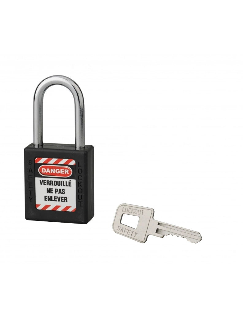 Lucchetto con arco in acciaio Ø 6 x 38 mm, nero – THIRARD