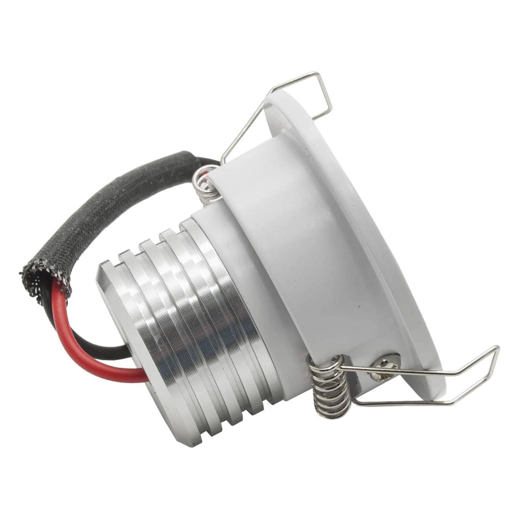 Mini Faretto Spot LED 3W COB Orientabile CCT con Driver 230V Bianco Argento Punto Luce Vetrine Negozi Mobili  BIANCO