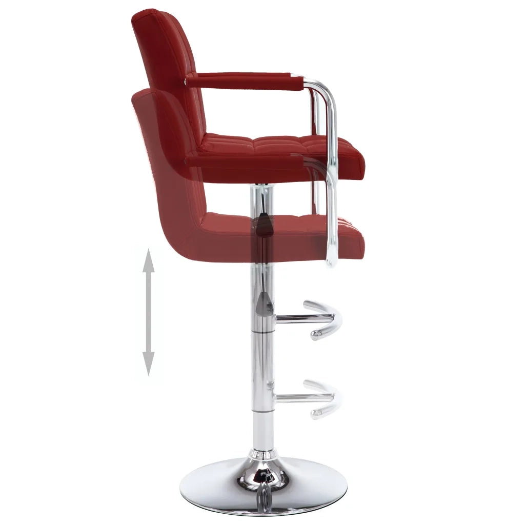 Sgabelli da Bar 2 pz Rosso Vino in Similpelle 323629