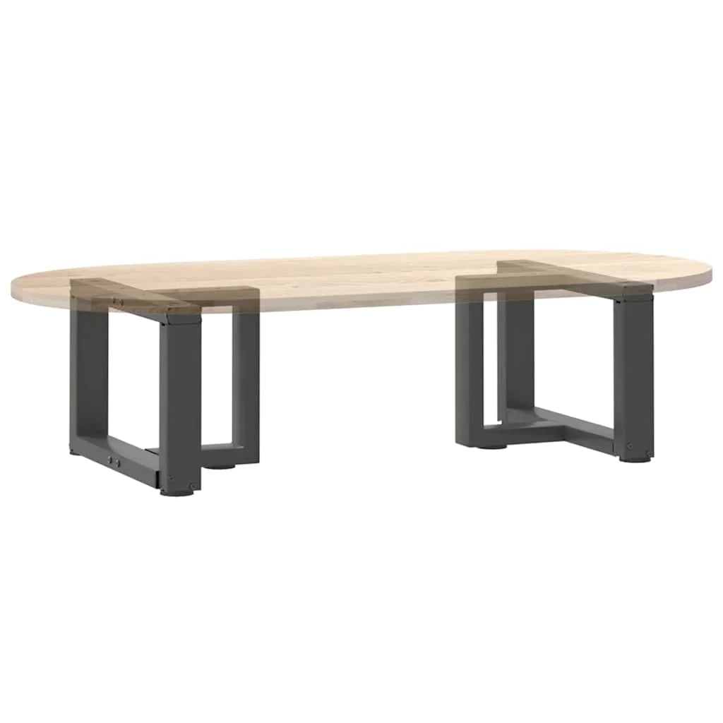 Set di 2 gambe per tavolino a forma di T 40 x 25 x 30 cm supporti robusti design moderno in acciaio antracite 02_0057276
