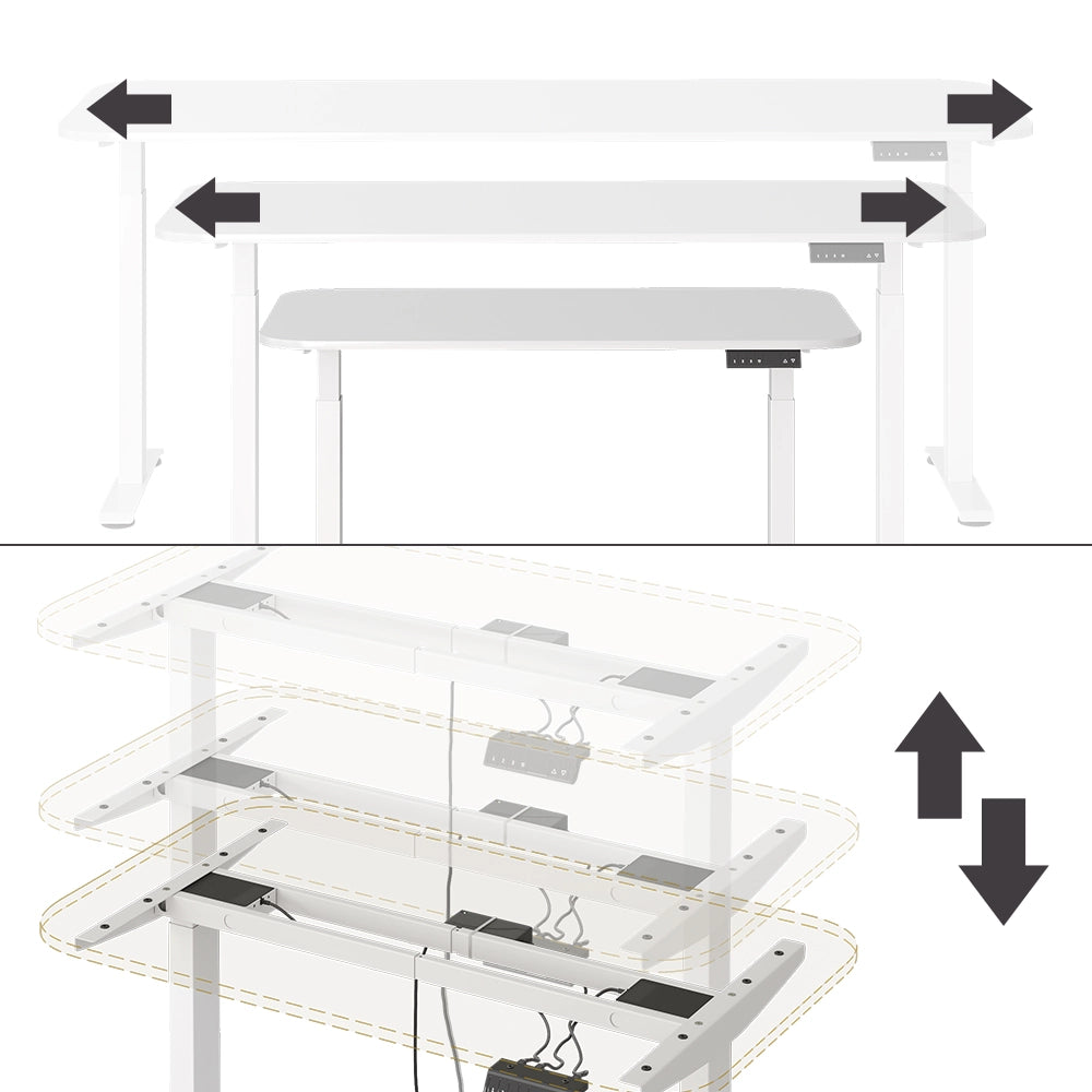 Vicco Scrivania Bianco 120 x 70 cm 2 motori