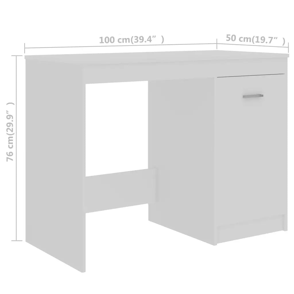 Scrivania Bianca 140x50x76 cm in Legno Multistrato 3054780