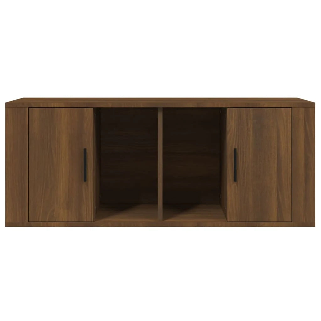Mobile TV multimediale scaffale TV mobile TV sala da pranzo soggiorno camera da letto rovere 100 x 35 x 40 cm legno ingegnerizzato marrone 02_0027105