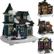 Trade Shop - Casa Natalizia Illuminazione A Led In Poliresina Scena Natale Modello Casuale -