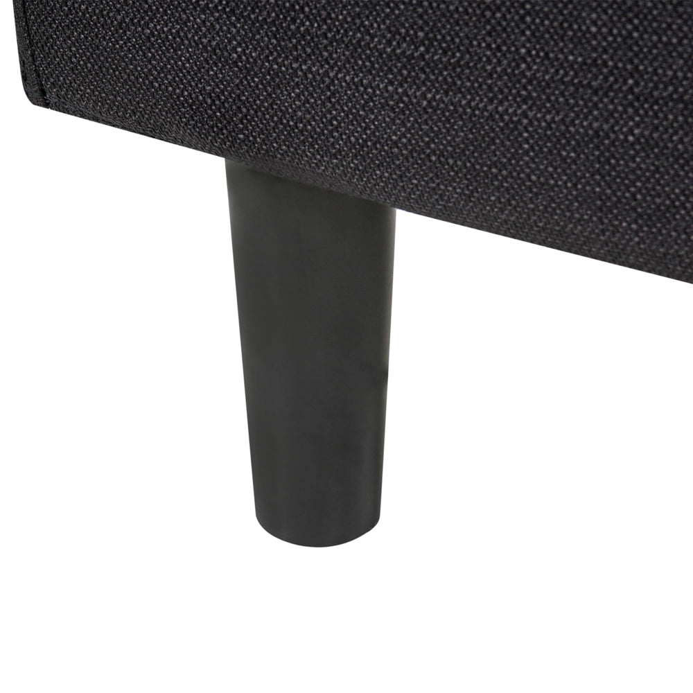 Letto matrimoniale in tessuto nero 120 x 200 cm con rete stile contemporaneo