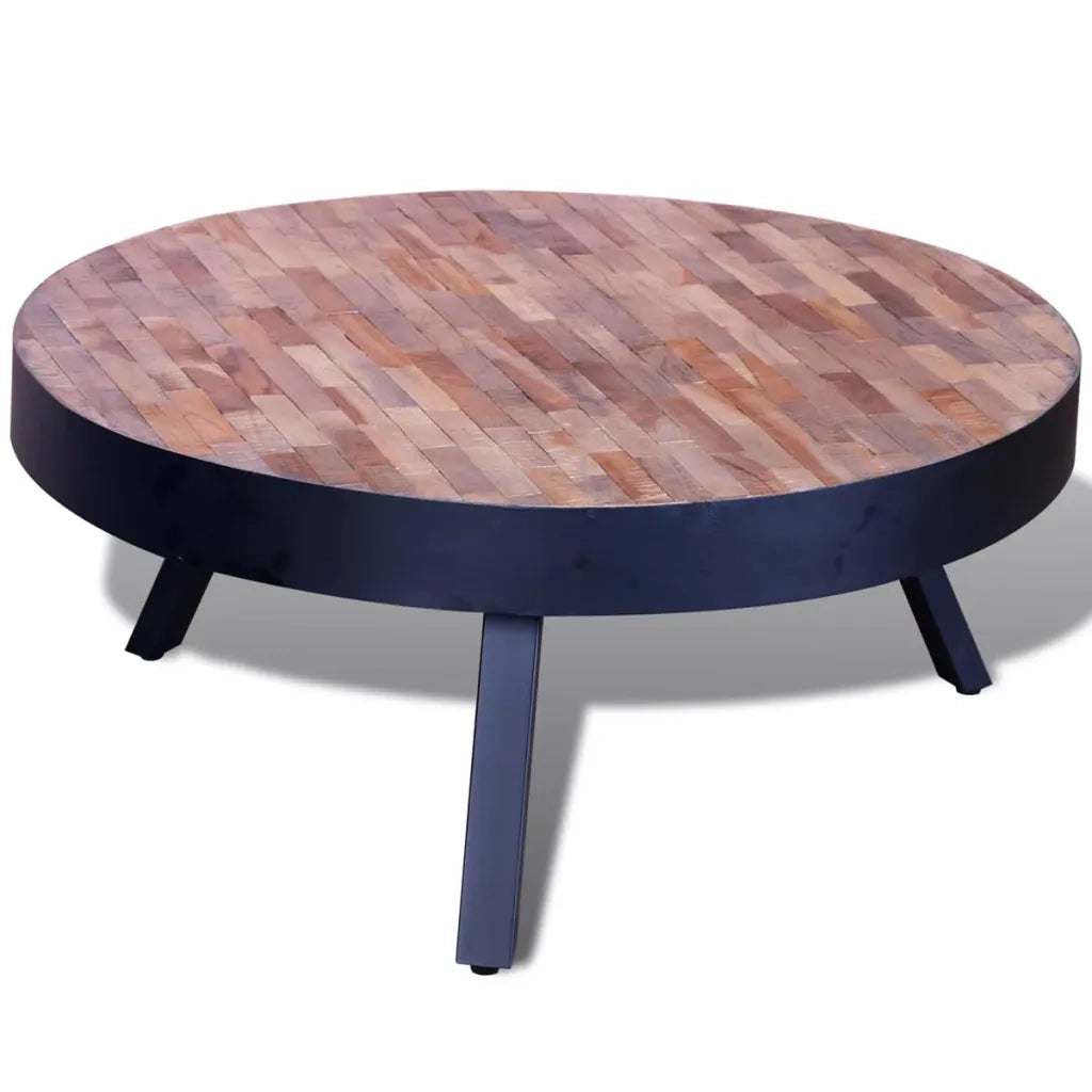 Tavolino da salotto | Tavolino da caff¨¨ | Tavolino da Soggiorno Rotondo in Legno di Recupero di Teak