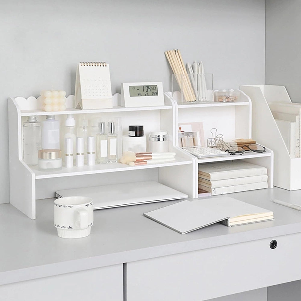 Trade Shop - Espositore Da Tavolo In Legno Scaffale Multistrato Per Cosmetici Organizzatore -