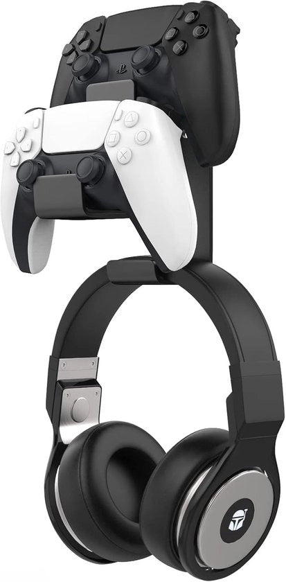 Supporto per controller - Supporto per gamepad - Utilizzo senza mani - Nero - Supporto per cuffie - Adatto a tutte le console - Progettazione universale