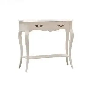 Consolle Lolla in legno Shabby chic bianco opaco maniglie foglia