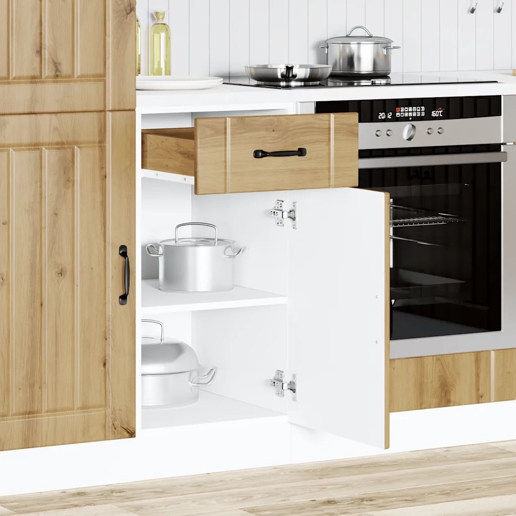 Base da Cucina Lucca Rovere Artigianale in Legno Multistrato