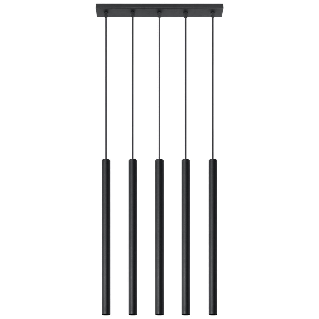 Lampadario Velino 5 luci nero in metallo Pure Lume PU.0472