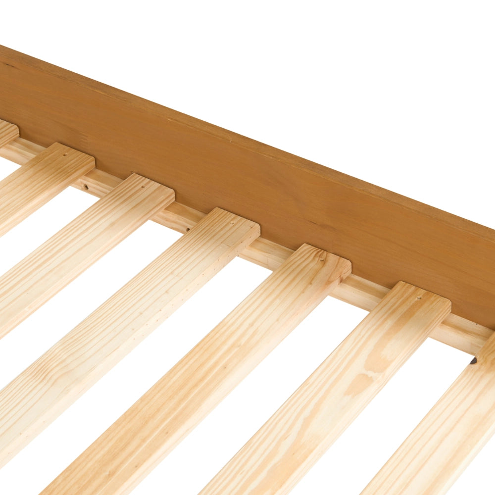 Letto matrimoniale in legno con rete a doghe in pino, senza testiera 140 x 200 cm marrone chiaro stile scandinavo naturale
