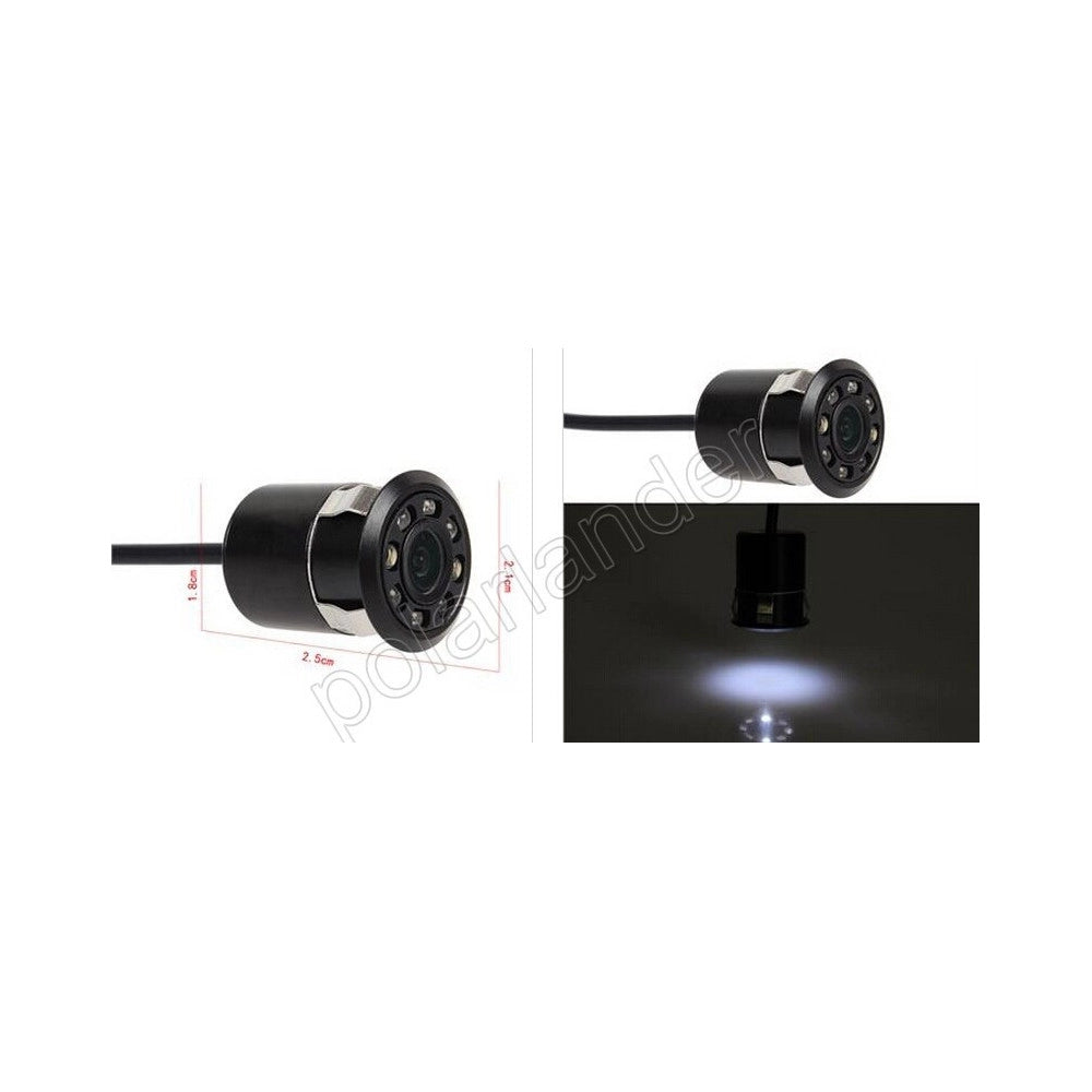 Trade Shop - Retrocamera Telecamera Retromarcia Angolo 170° Con 8 Led A Molla Mini A Colori -
