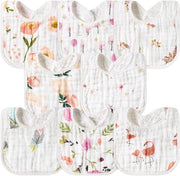 GROBRO7 8 pezzi di coprimammina rosa con stampo di fiori, coprimammina in cotone per neonati con chiusure a pressione regolabili per i denti in via di sviluppo per bambini in età prescolare, assorbenti e lavabili in lavatrice (0-36 mesi)
